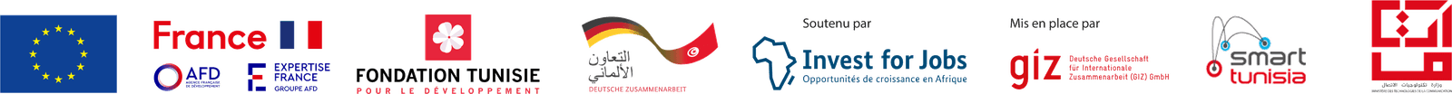 Union européenne · France · AFD · Expertise France · Fondation Tunisie pour le Développement · Coopération allemande · Invest for Jobs · GIZ · Smart Tunisia · Ministère des Technologies de la Communication